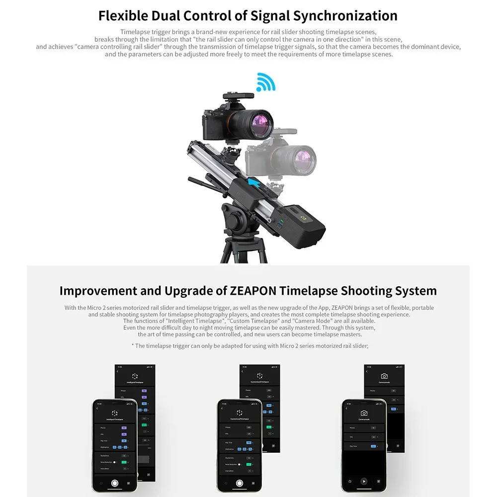 ZEAZEAPON AF-E1 Creation Delay Synchronizer Timelapse Trigger Photo Studio Kits Photography Accessories Rotating Base Camera