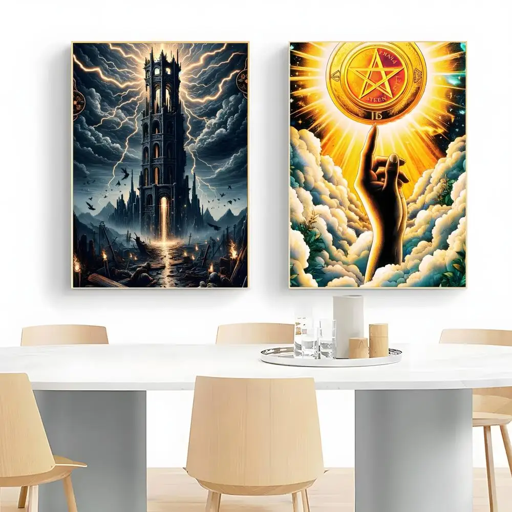 Mystical Archetypal T-Tarot Card Divination Occult Poster Wall Art Print Decorative Mural Home Decor Gift Unframed