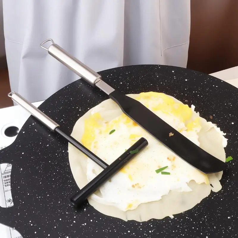 Stainless Steel French Crepe Spreader Crepe Spreader And Spatula Kit Pancake Like Batter Spreading Tools Pancake Cooking Tools