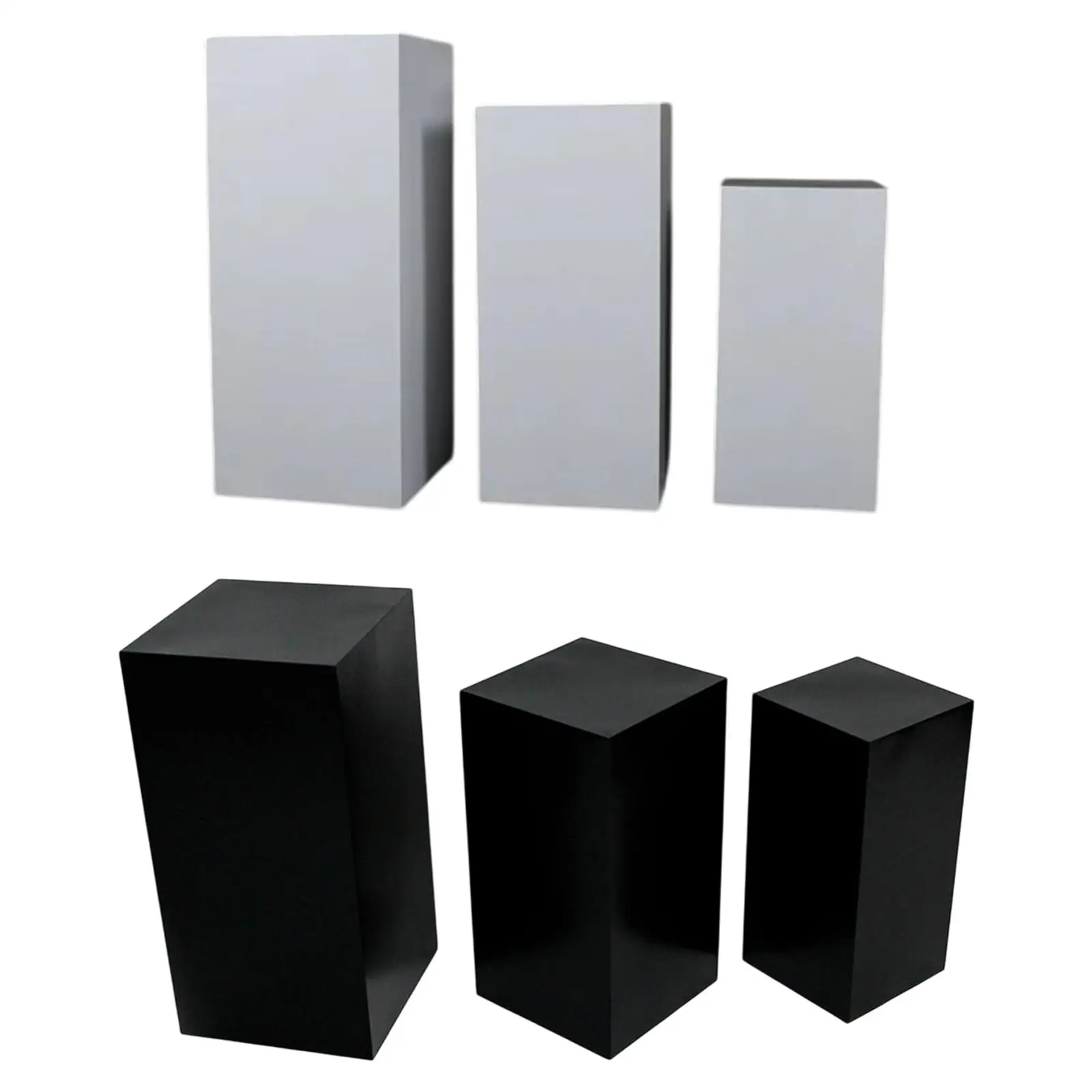 3x Pedestales de exhibición, soportes de pastel de Pedestal de cubo, decoración de hierro, pilares de zócalo de cubo multiusos para ceremonia, compromiso, graduación