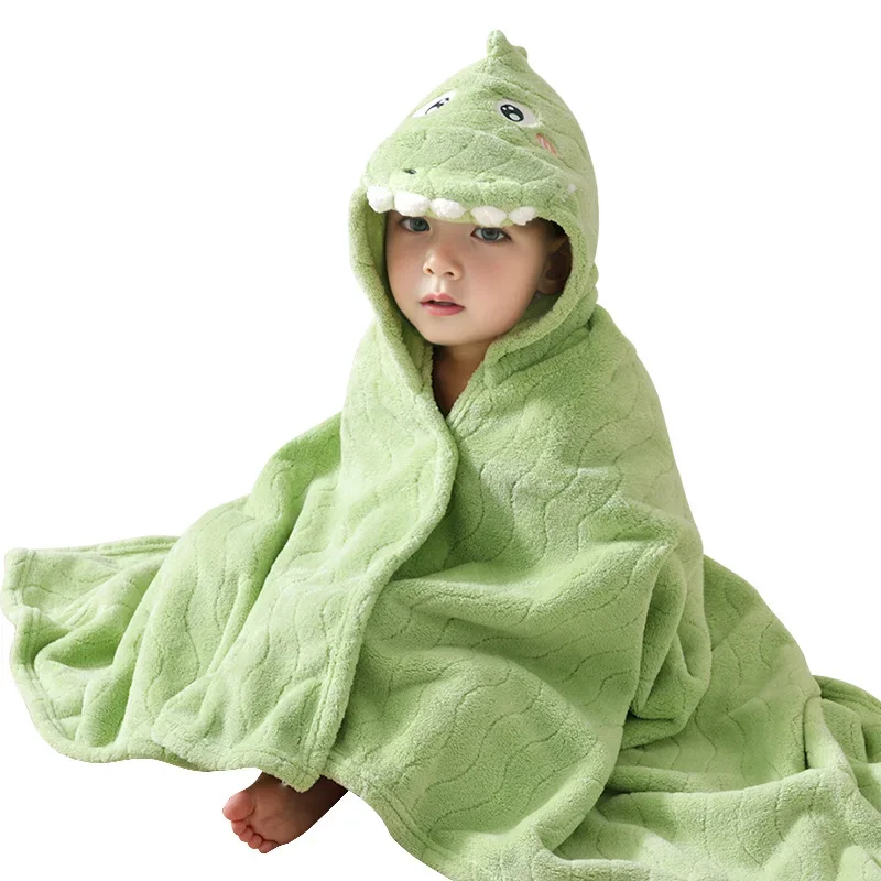 Asciugamano da bagno in cotone per bambini Asciugamano con cappuccio per bambini Simpatico cartone animato Accappatoio per bambini Coperta fasciatoio assorbente addensata