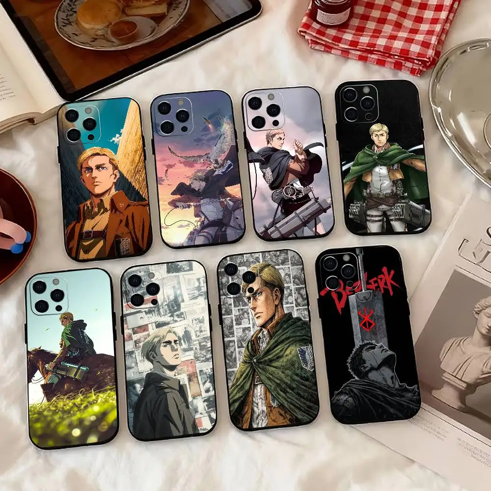 

Hot Anime A-Attack On-n Titan Arlert Phone Case For iPhone 17,16,15,14,13,12,11 Plus,Pro Max,XS,Soft Silicone Black Cover