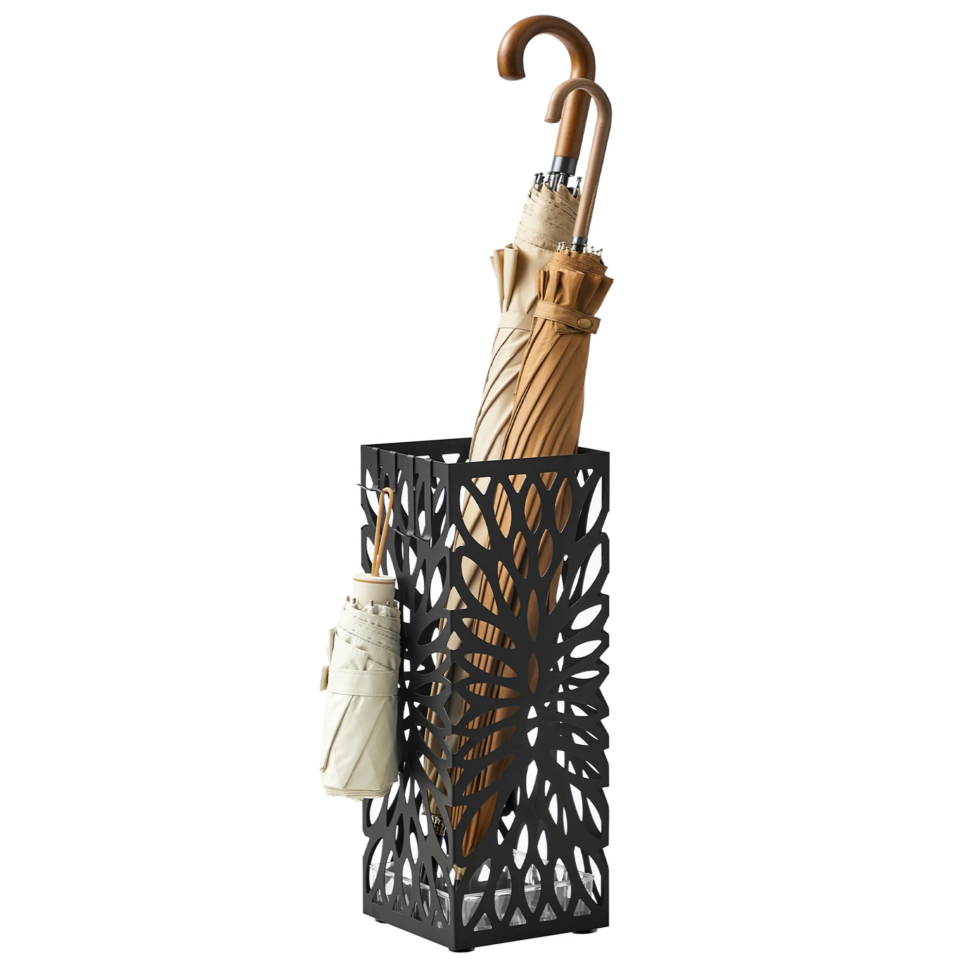 

Wholesale metal umbrella stand with water tray modern umbrella stand