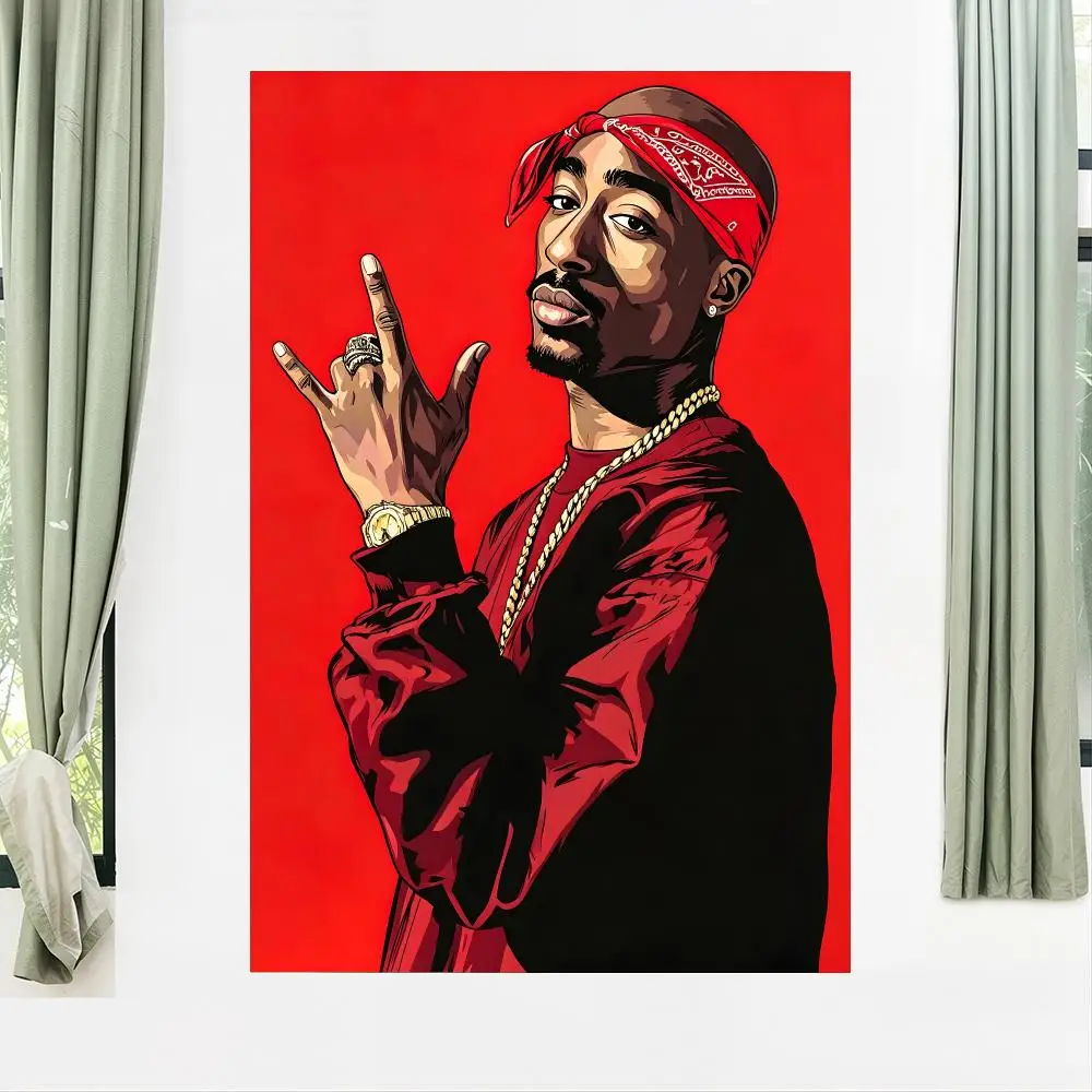 Tupac Shakur Portrait Poster Poster Artistic Stylish Wall Art For Home Office Bathroom‌ Decor Living