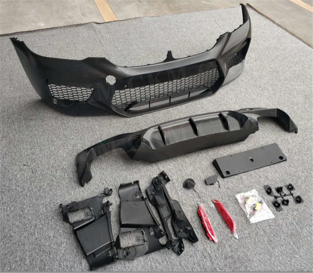 PP Black Front Bumper Rear Lip Diffuser for BMW 5 Series G30 G31 G38 2017 2018 Change to F90 M5 Style Bumper Car Accessories view 3