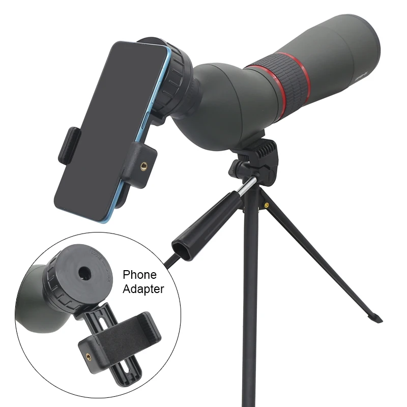 Telescopio óptico Monocular BAK4 FMC con Zoom 16-48x65, resistente al agua, trípode con Clip para teléfono, observación de aves, fotografía al aire