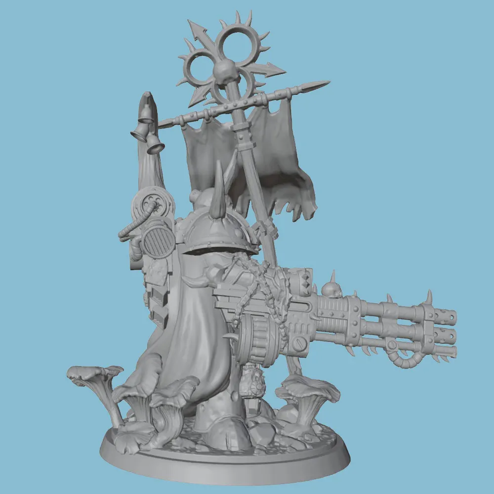 Figura guerrero medieval con bandera resina para rol y coleccionismo - imagen 2