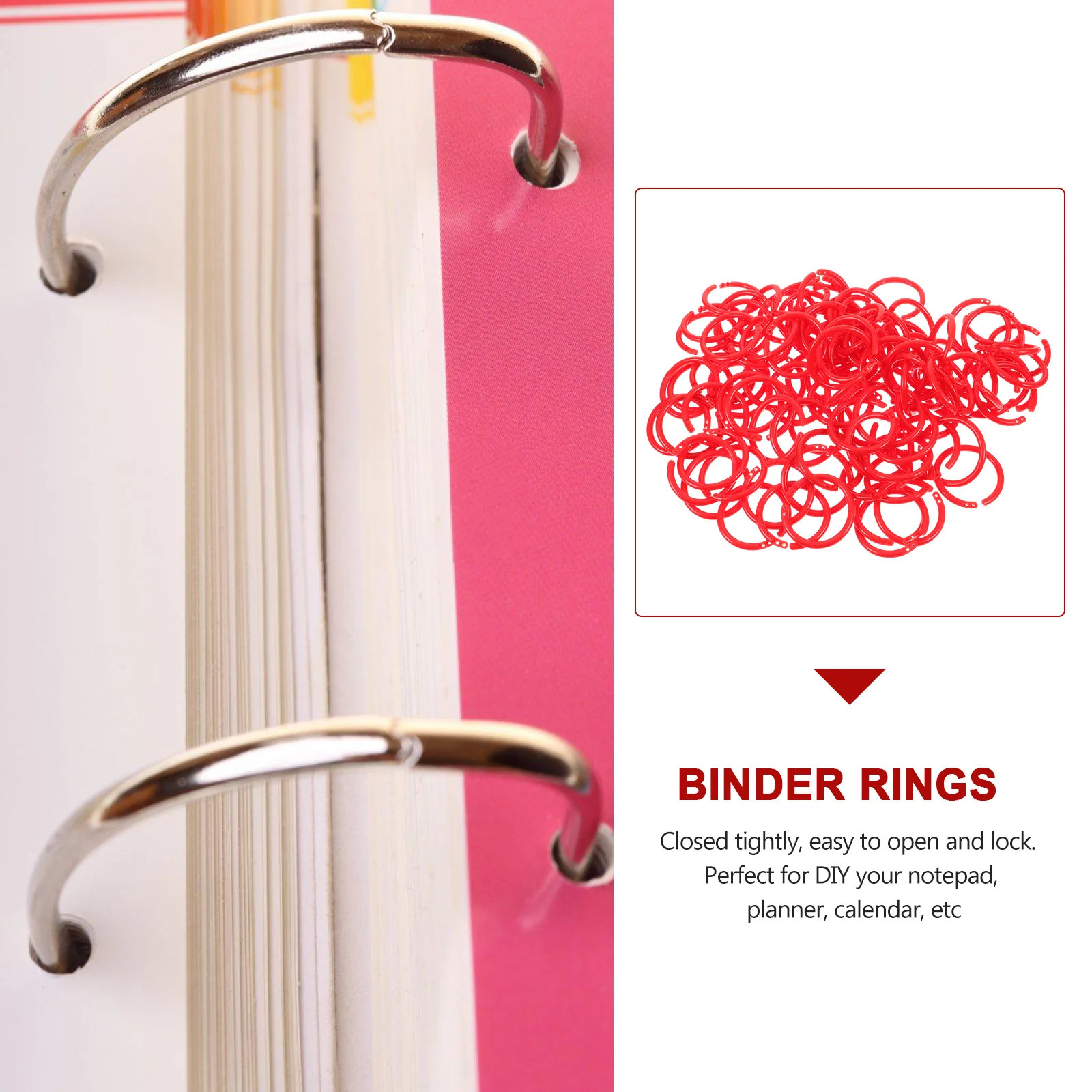 100 pz Riutilizzabili Raccoglitore di Plastica Anelli Sciolti Anello Pinze Per Libro Fai Da Te Scrapbook Calendario Blocco Note Rilegatura Forniture Per Ufficio