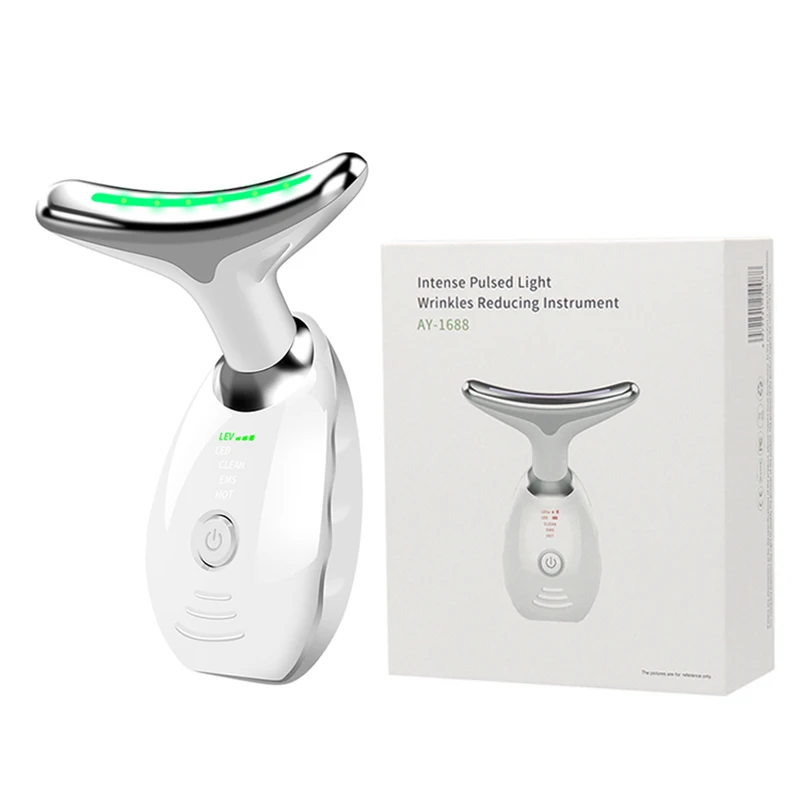 Appareil de beauté du cou pour femme, dissolvant de déformateur à micro-courant électrique, photon LED, lifting thermique EMS, masseur raffermissant