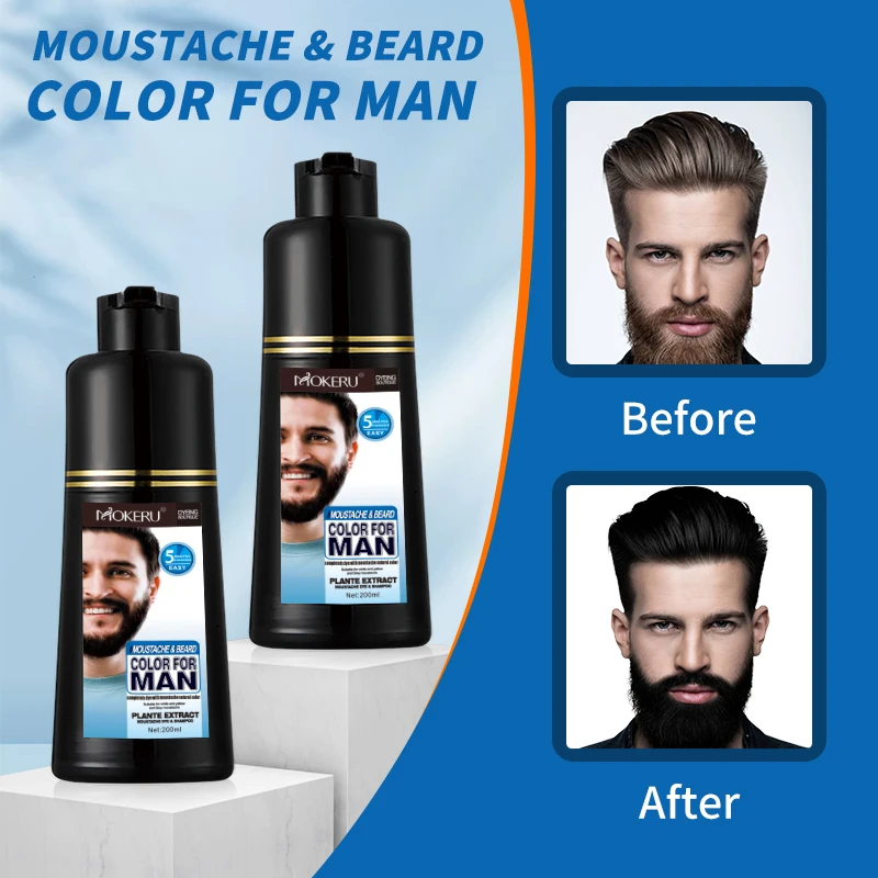 New Beard and Hair Dye Shampoo Easy-to-Use Fast Color Cream for Man Hot Sale Product