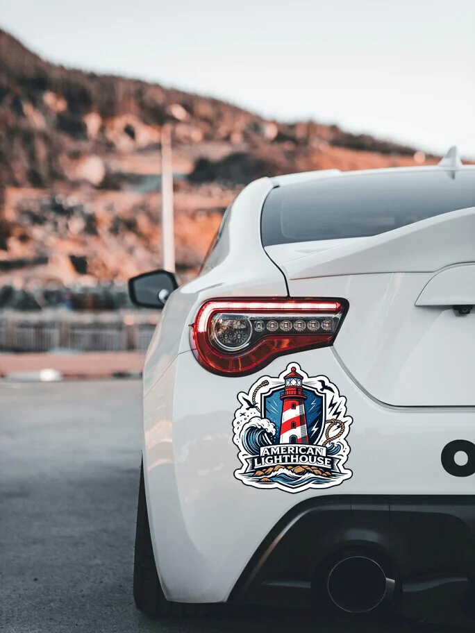 Navigation Lighthouse Vinyl Sticker, Lighthouse Waterproof Sticker, Suitable for Outdoor Travel Car Modification and Decoration