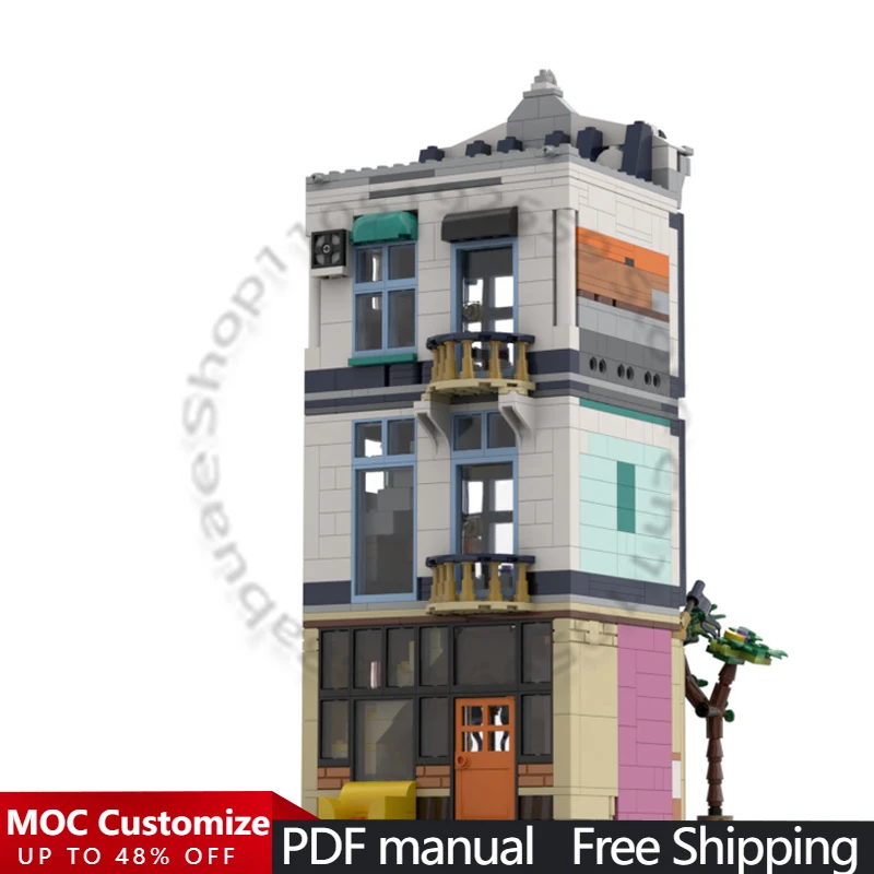 

Модульный виниловый магазин из 1372 деталей - Модификация набора 31141 MOC, настраиваемый модульный конструктор, игрушка-подарок для мальчиков на праздники, сделай сам