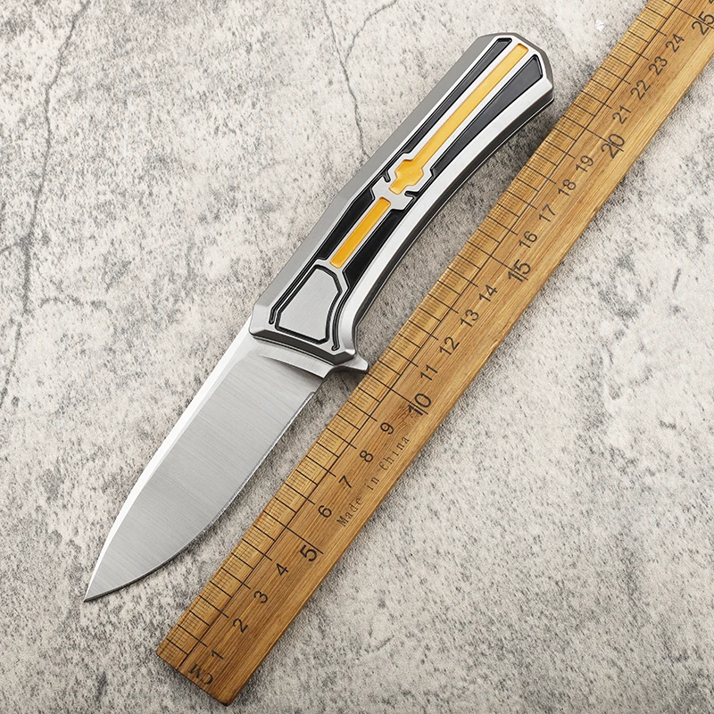 

New VG10 steel TC4 titanium alloy R handle fishing survival pocket multi-purpose fruit collection EDC tool knife