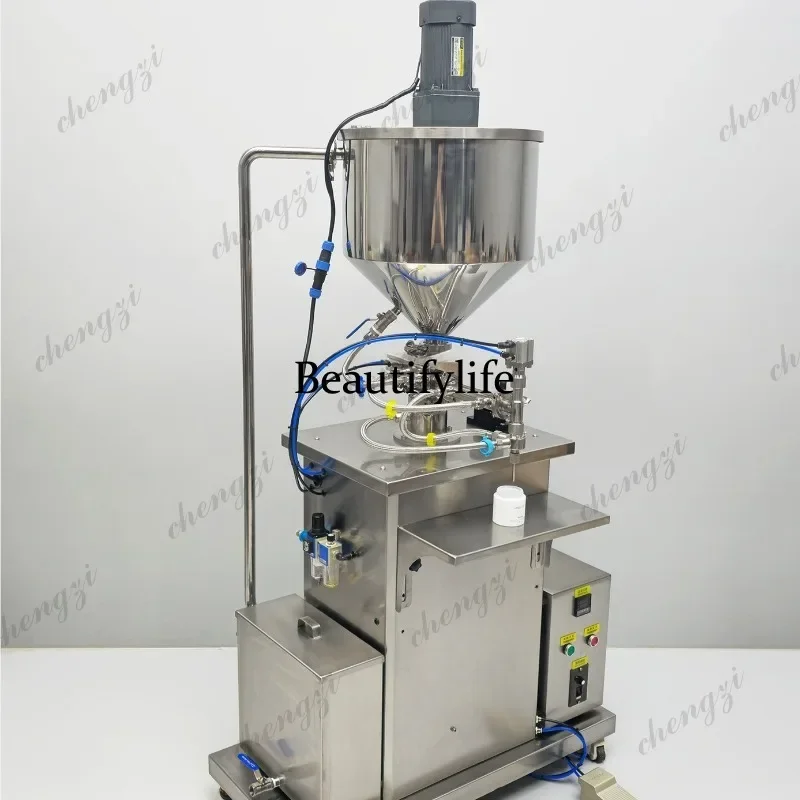 HR Water Circulating Heating and Mixing Filling Machine Vertical Constant Temperature Semi-Automatic Paste Liquid Filling Machi