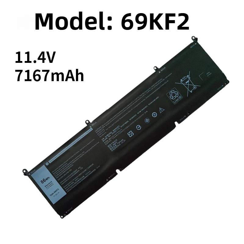 

69KF2 Battery for DELL XPS 15 9500 9510 9520 9530 Precision 5550 5560 G15 5510 5511 5520 5515 5521 G7 15 7500 P91F P87F 86WH