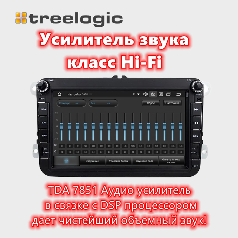 Treelogic S802 autoradio universale per Volkswagen, lettore multimediale 2Din 8 \