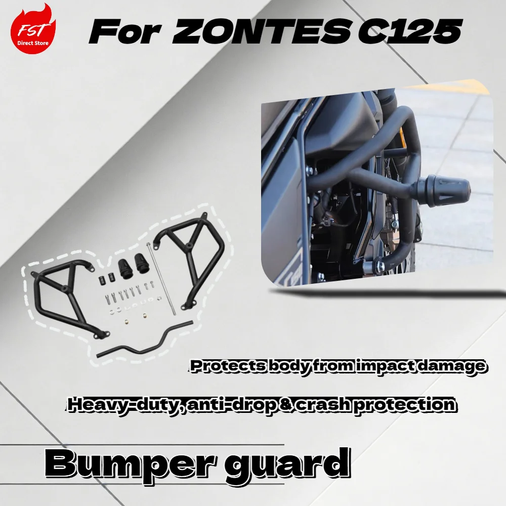 

For ZONTES C125 Motorcycle Heavy Duty Crash Bar Engine Guard Bumper Anti-Fall Protection Accessories