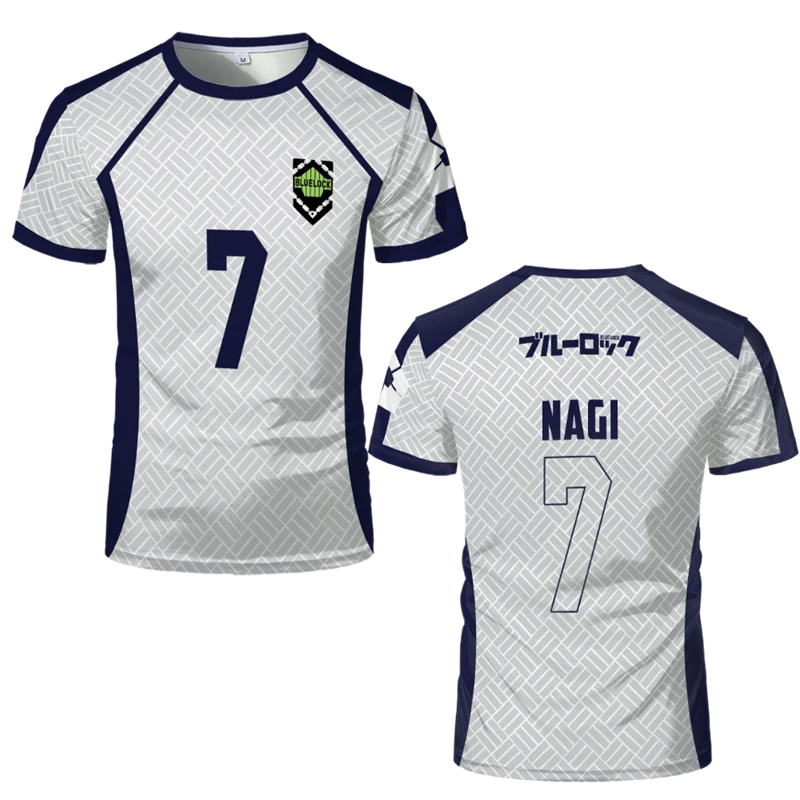 2026 New Summer Top Men's Blue Lock Anime Nagi Soccer Jersey T-shirt Women's Round Neck Sports 3d Tops  Casual Short Sleeve