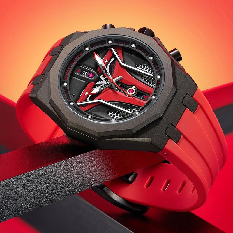 جديد ساعات رجالية الراقية سيليكون حزام مقاوم للماء ساعة الرجال متعددة الوظائف التقويم ساعة كوارتز ساعات رجالي reloj hombre