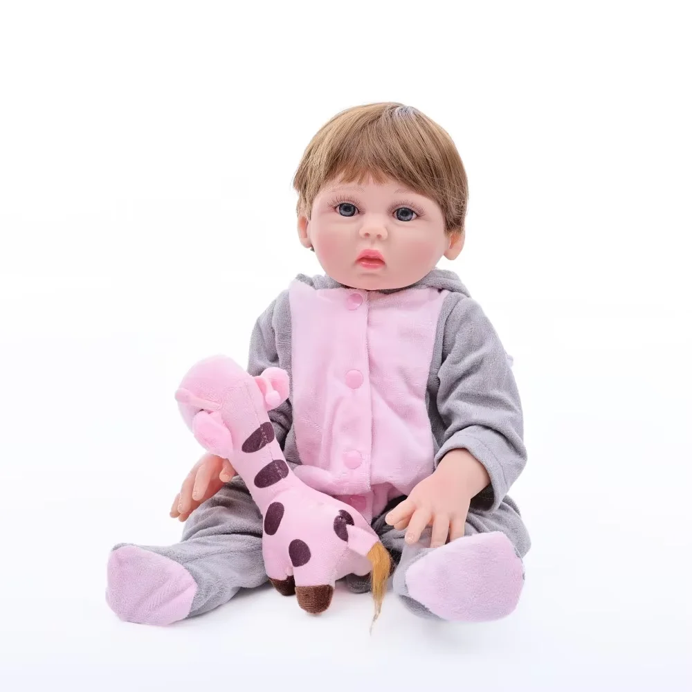 Cloveray 20-Zoll-Klassiker Ganzkörper-Vinyl, realistische wiedergeborene Babypuppe, supersüßer Elefant, Plüsch-Set, Vinylpuppe, Kind, Weihnachtsgeschenk