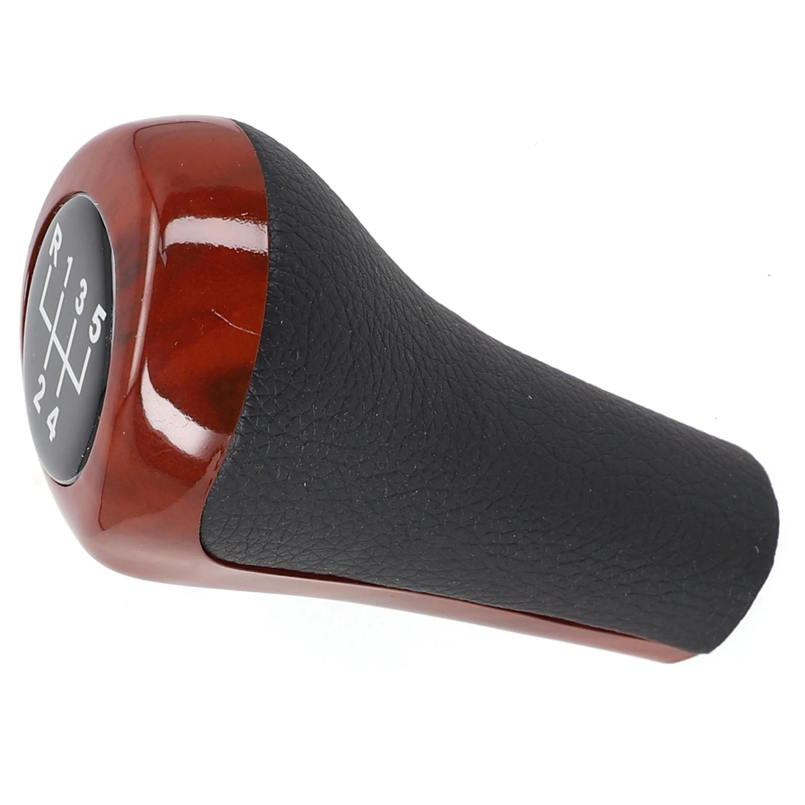 

For BMW Gear Shift Knob 56 Speed Wood Grain Leather Compatible with E90 E91 E92 E93 E30 E36 E46 and Additional For BMW Models