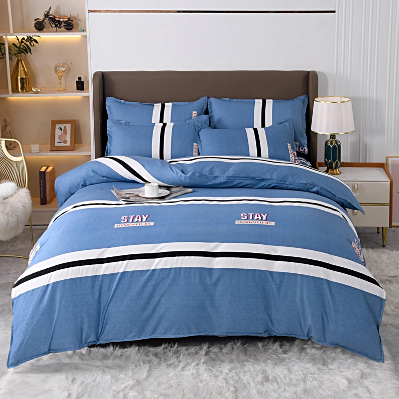 

Simple Style Duvet Cover Bedding Set Double Bed King Bed,Microfiber Soft Quilt Cover with Pillowcases Single Double,Flat Sheet