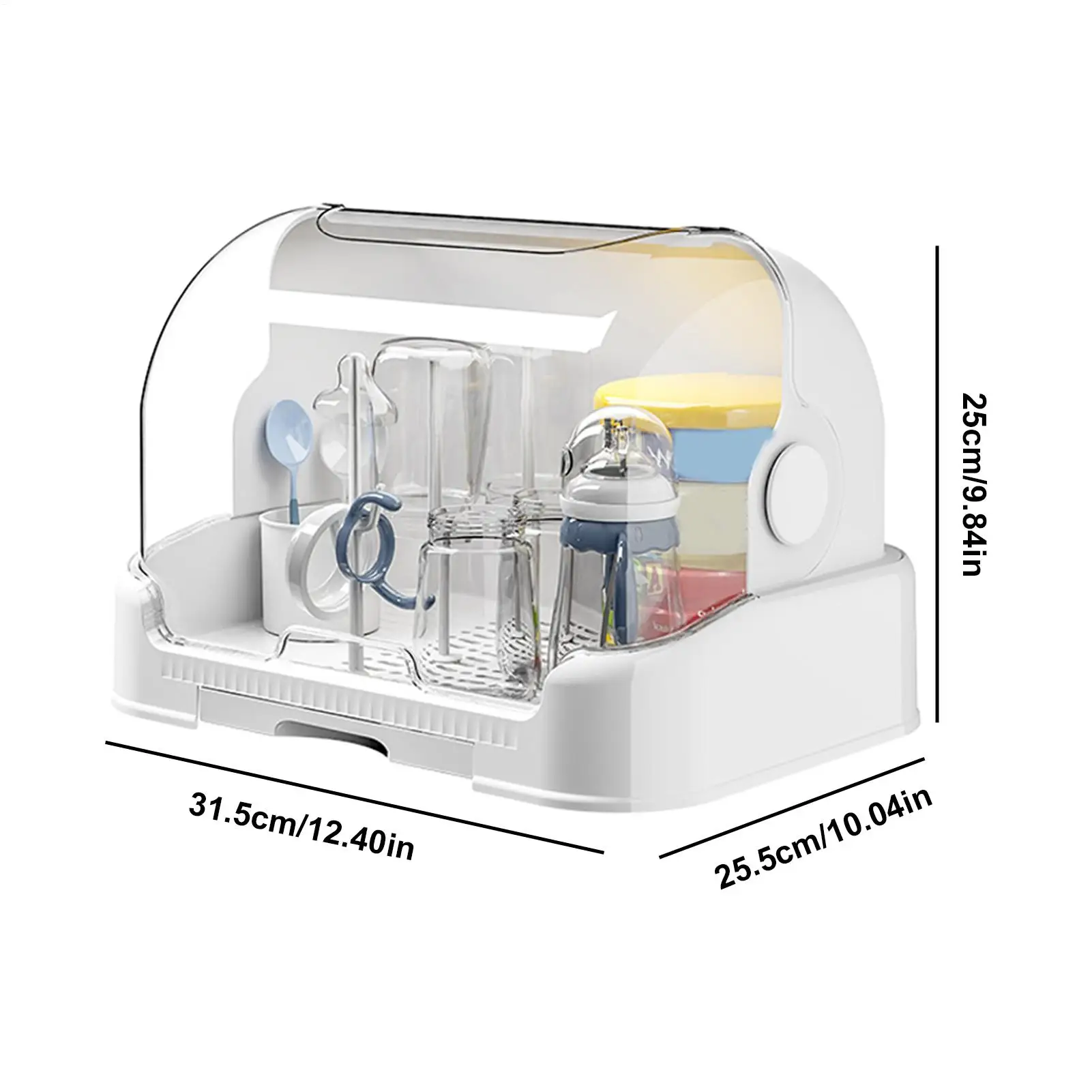 아기 병 건조 랙 아기 병 조리대 건조 랙 방진 병 보관 방진 휴대용 아기 병 보관 상자
