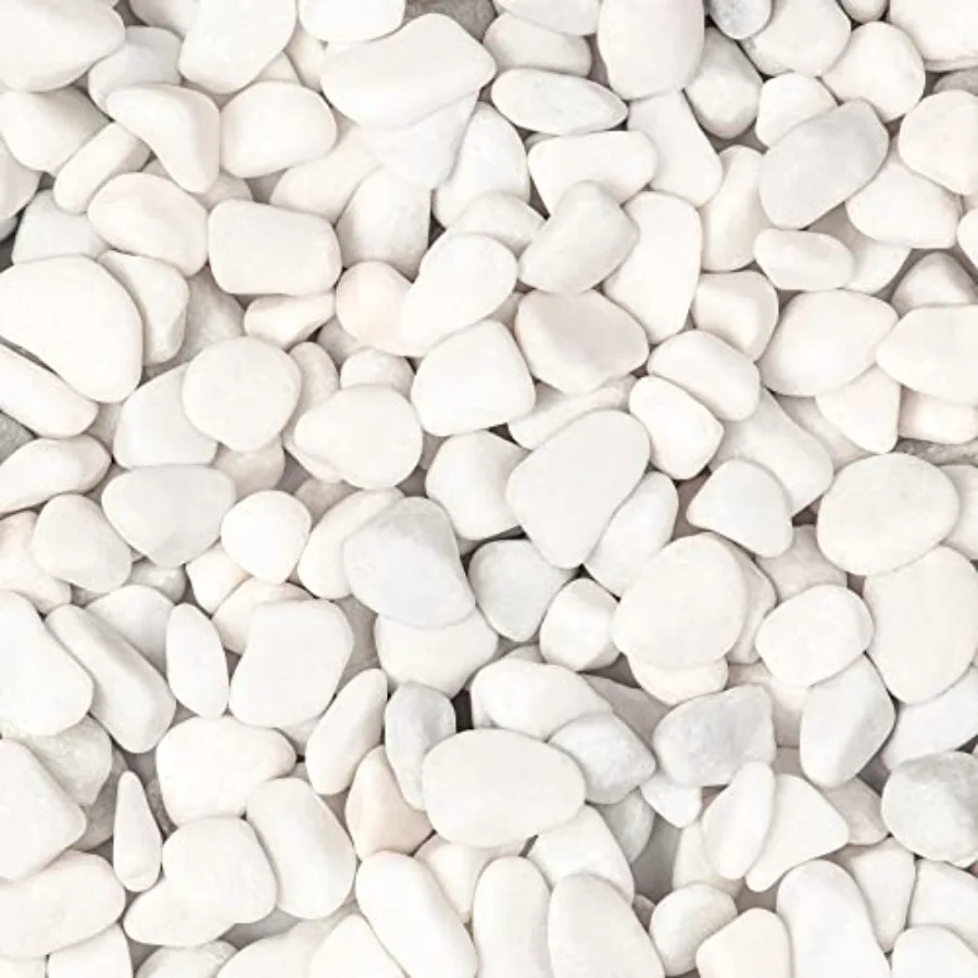 

20lbs White Natural River Rocks, Polished Pebbles for Plants Garden, 0.3-0.8 inch Decorative White Stones, Ideal for Fish Tank,