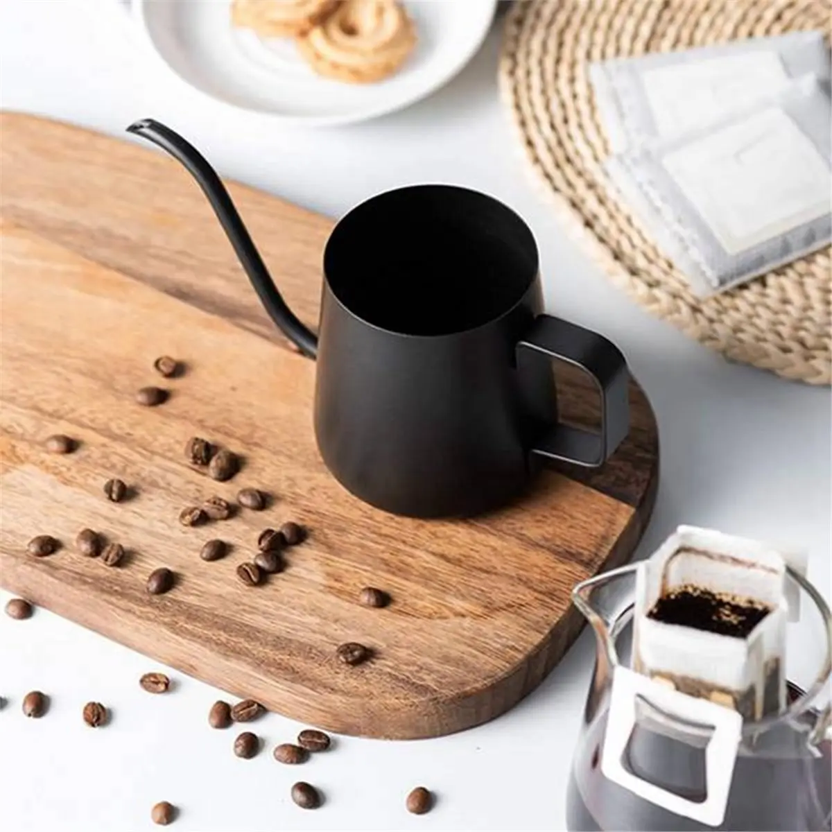 Home Tool Gooseneck Spout Pour over Kettle 250ml - Stainless Steel Coffee Tea Pot for Camping and Travel