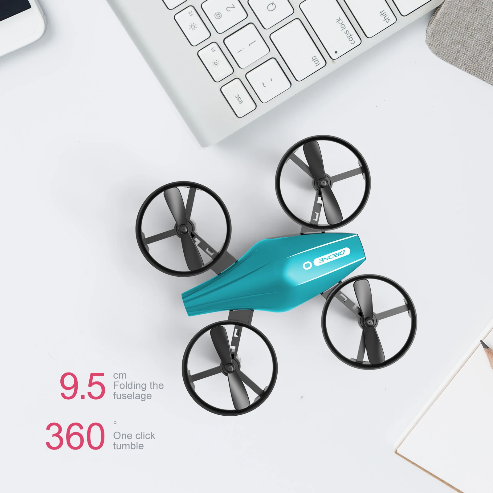 GT1 Mini Dron rodante 360° – Cuadricóptero portátil radiocontrol - imagen 3
