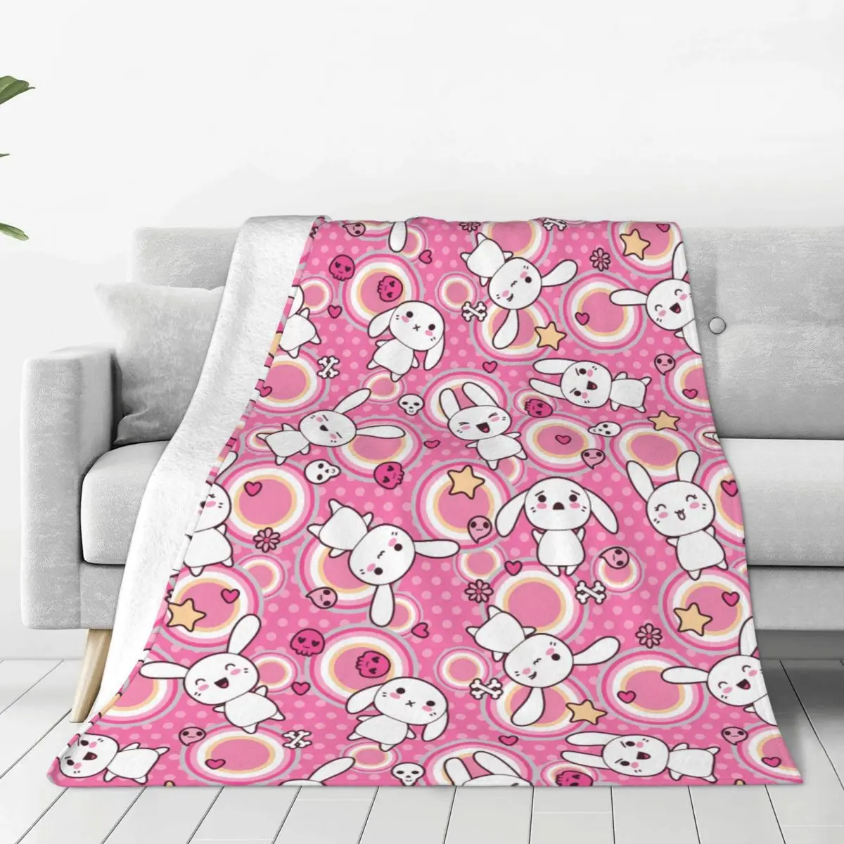 With Doodle Kawaii Premium Flannel Blanket Cute Soft Warm Throw Blankets For Chair Sofa Bed Travel Bedspread School Tapestry