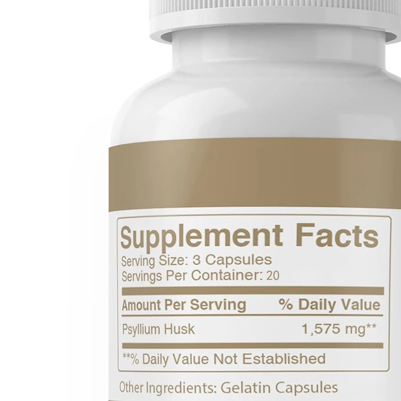 Ingredients: Plantago Asiatica Shell (60 Capsules) Fiber Powder Supplement, No Additives or Fillers