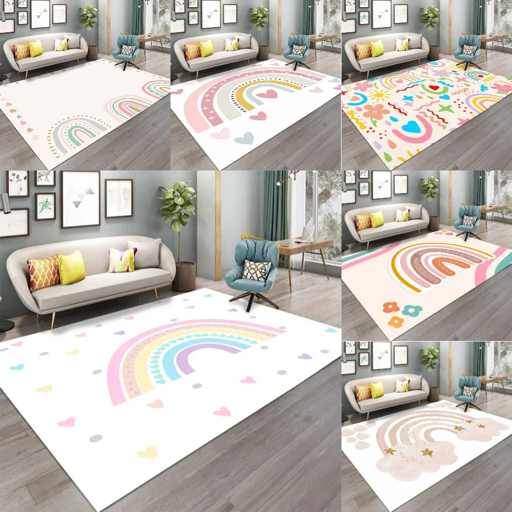 Zeitloser Regenbogen-Teppich, Wohnzimmer-Dekoration, Sofa-Teppich, Schlafzimmer, Nachttisch, Teppich, Küche, Zimmer, Tischset, Eltern-Kind-Lesereich, Bodenmatte