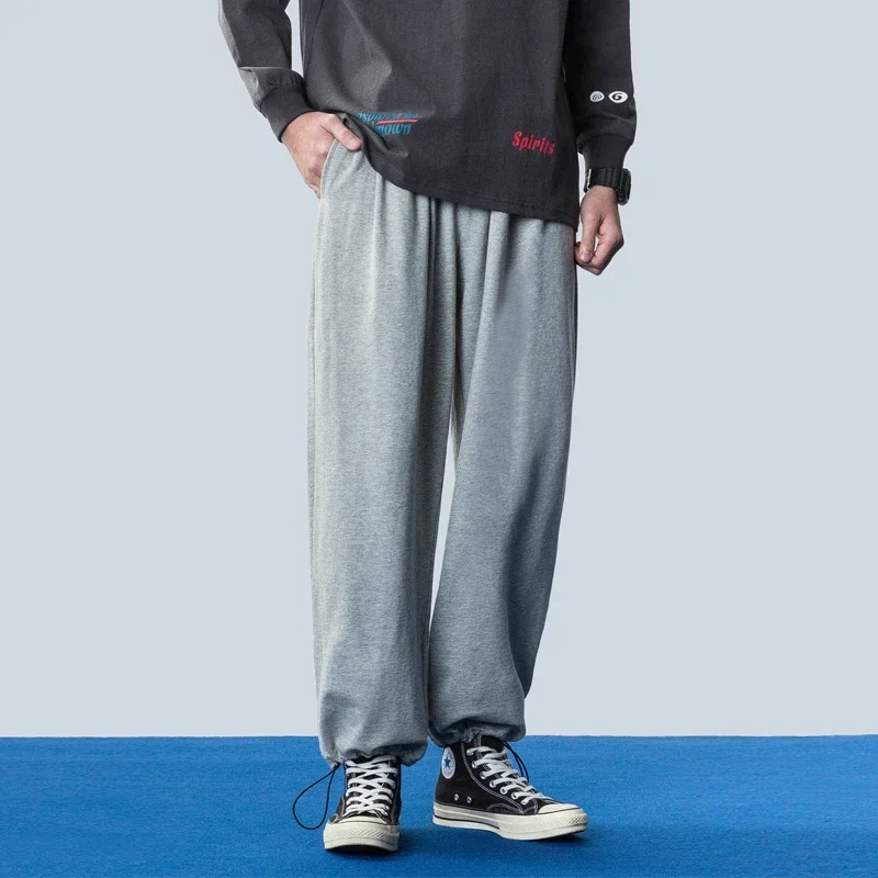 

Gray Black Sweatpants Men's and Women's Loose Legged Casual Pants Fashion Brand Harlan Large Lovers' Trousers