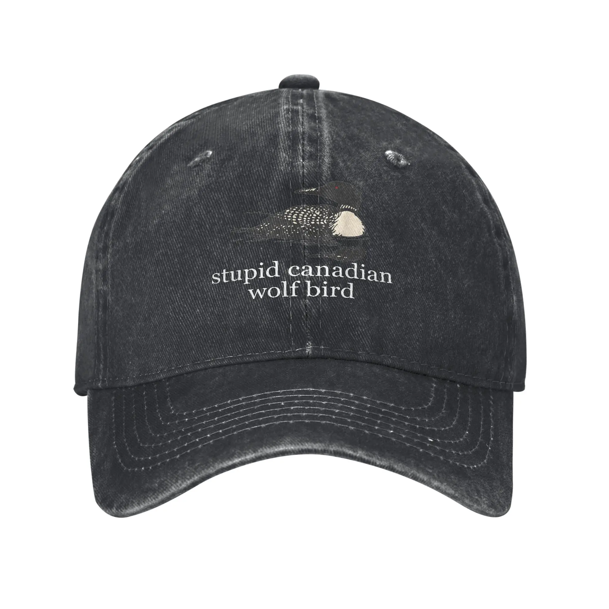Stupid Canadian Wolf Bird Sun Baseball Cap  y2k Retro Unisex Men  High Quality Custom Logo Hiking Fishing Snapback Cap Gift