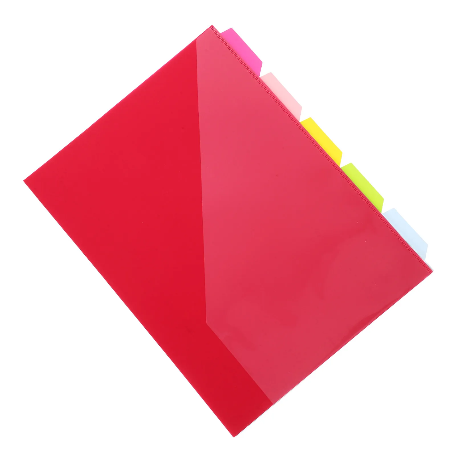 

5Pcs Document Folder Poly Translucent Classification Organizer Essential Office School File Folder Binder Divider with Pockets