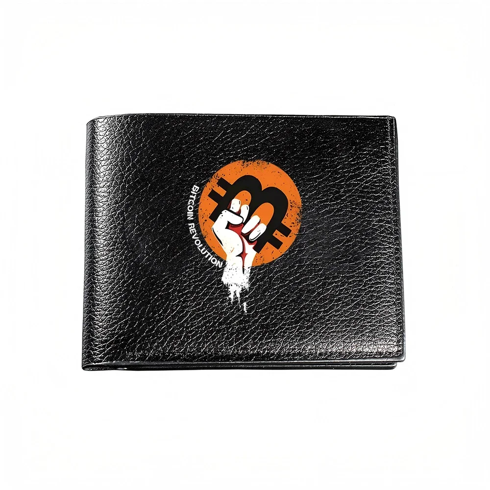 Bitcoin Revolution Fist Logo Men's Wallet Card Holder Casual Business Fashion Print Design