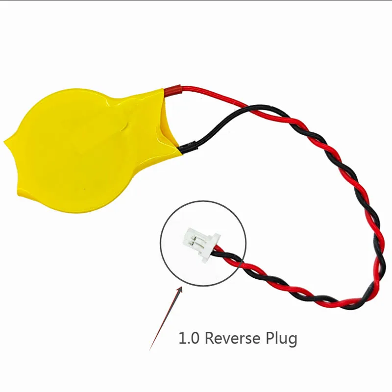 2 قطعة/الوحدة CR2032 2032 بطارية مع سلك 2pin 1.0 عكس المكونات اللوحة الأم للكمبيوتر المحمول BIOS CMOS بطارية مع سلك تفكيك البطارية