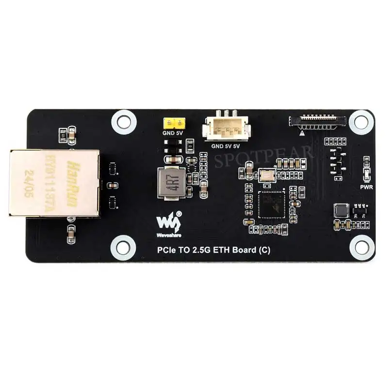 Raspberry Pi 5 PCIe to 2.5G Ethernet Adapter Board Plug and Play PCIe TO 2.5G ETH Board (C)