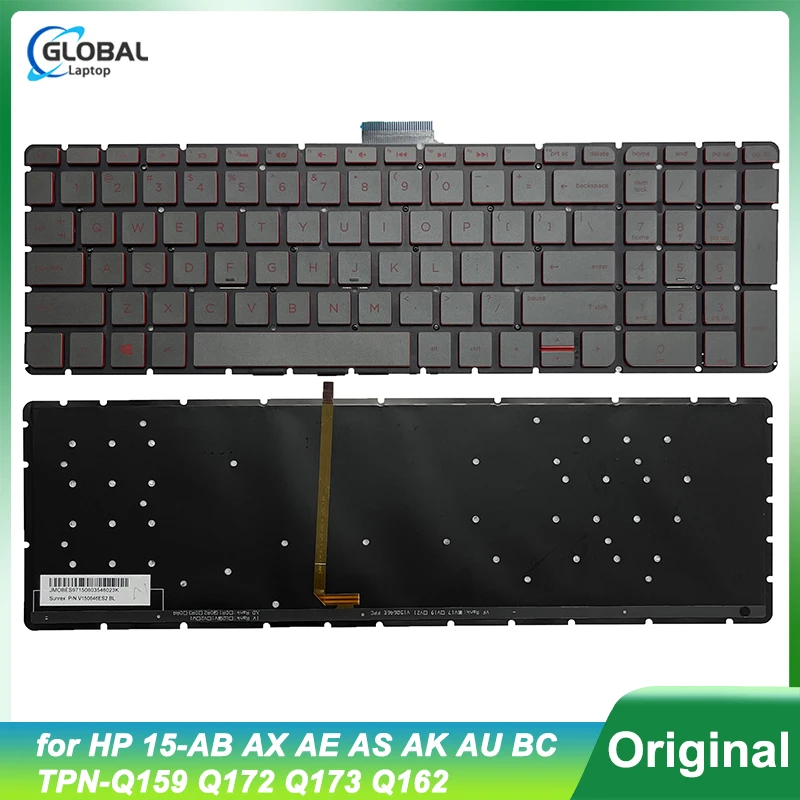 

New US UK Keyboard for HP 15-AB 15-AX 15-AE AS AK AU BC TPN-Q159 Q172 Q173 Q162 Laptop keyboard with Backlit Notebook replacemen