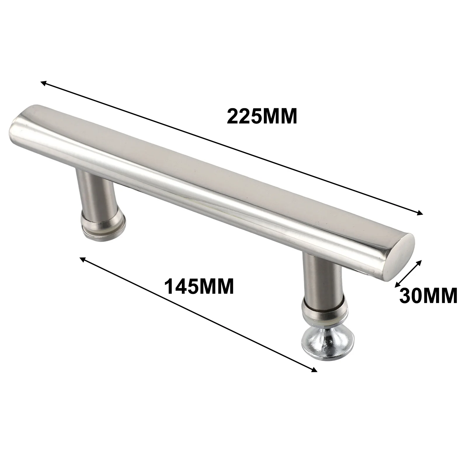 Silver 225mm Long Shower Door Handle Door Knob Grab Handle Bathroom Kitchen Door Cabinet Replacement Accessories