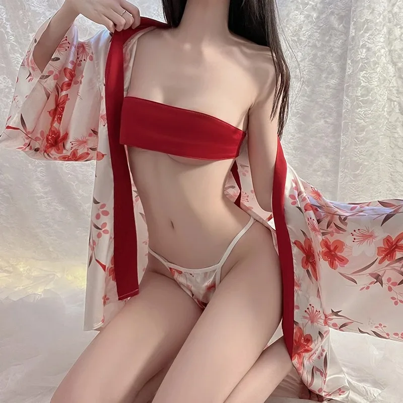 

2024New Sexy Nightdress Cosplay Japanese Kimono Cheongsam Uniform Erotic Temptation Hot Sex Exotic Costumes Lingerie Cosplay