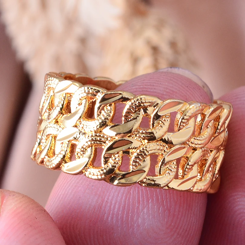

NEW African Rings for Women Men Gold Color Wedding Bands Jewelry African Arab party