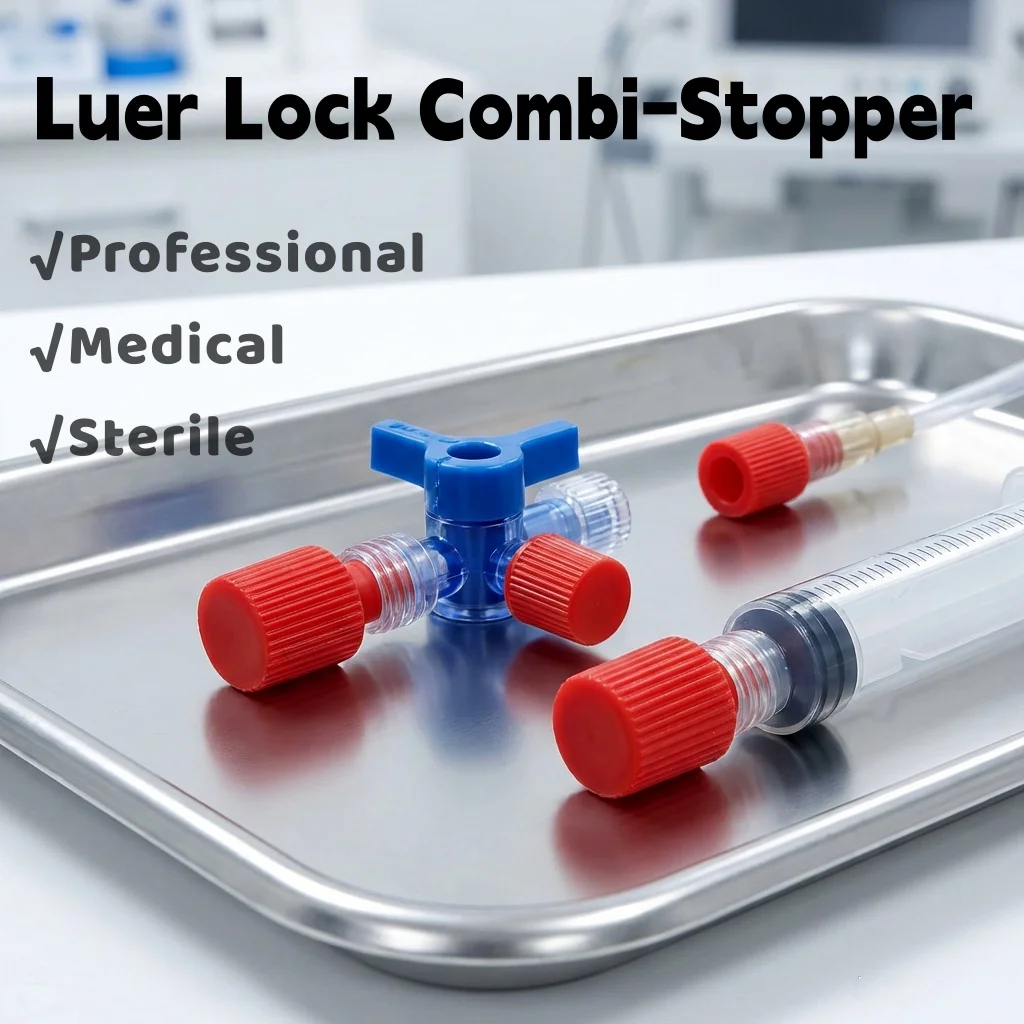 

100 шт./упак. Медицинский адаптер-переходник Luer Lock Combi-Cap из АБС-пластика для шприцев, уплотнительный колпачок-заглушка для высокого давления
