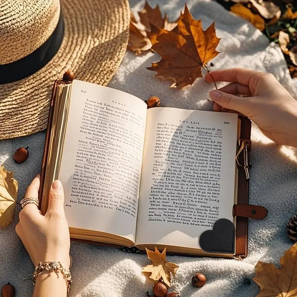 6 قطع من الإشارات المرجعية الجلدية على شكل قلب، علامات كتابية لطيفة لصفحة الزاوية للمعلمين والطلاب ومحبي قراءة الكتب، للوازم المكتبية المدرسية #3