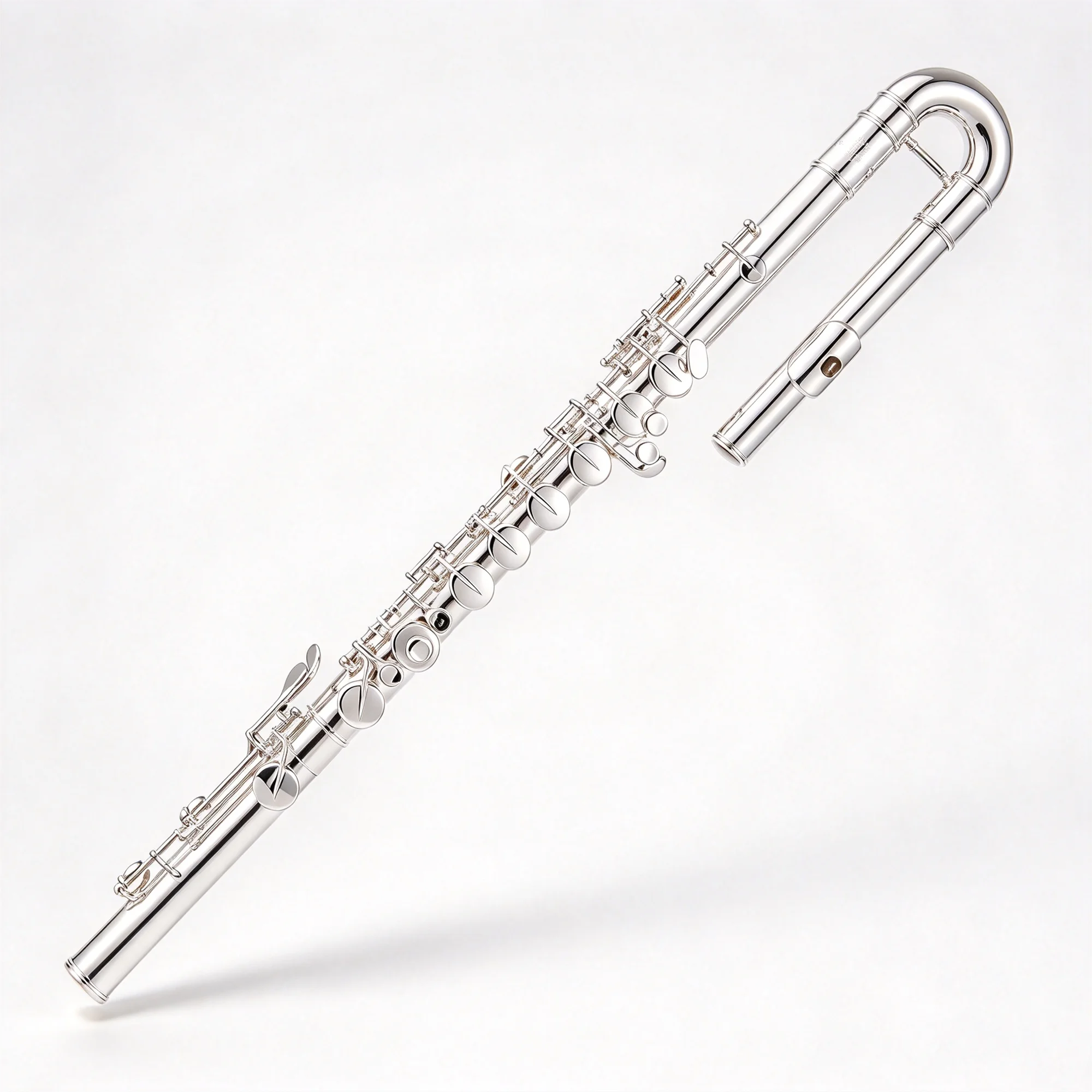 Sankyo Professional C Bass Flute, Silver Plated, Silver Plated Finish, Japan Design, Concert Woodwind Instrument