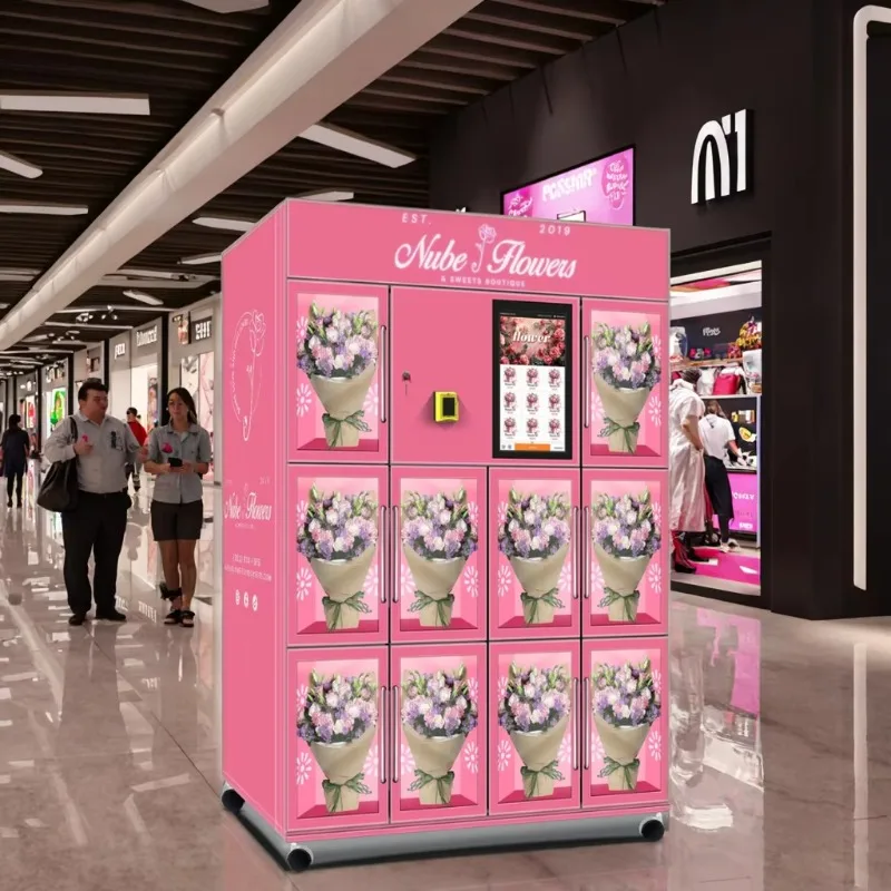 Factory's Big Flower Vending Machine Auto Card Cooler Temperature for Fresh Flowers