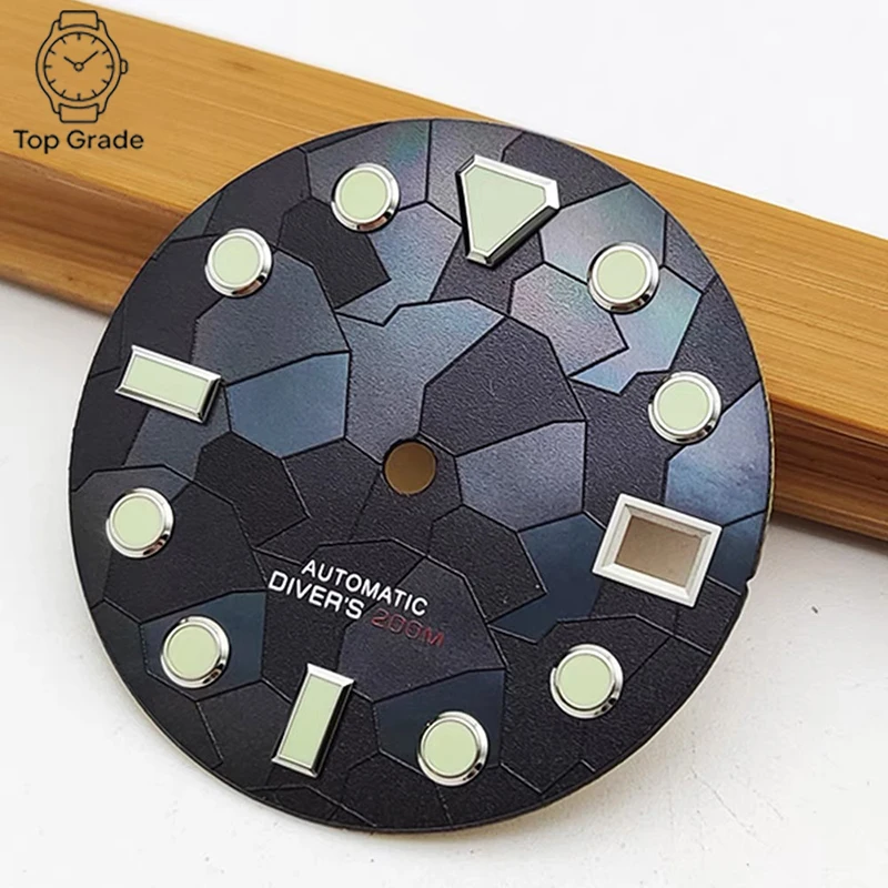 TG 28.5mm NH35 No logo Irregualr Squares Dial Green Luminous Suitable for NH35/NH36 Movement Watch Modification Accessories