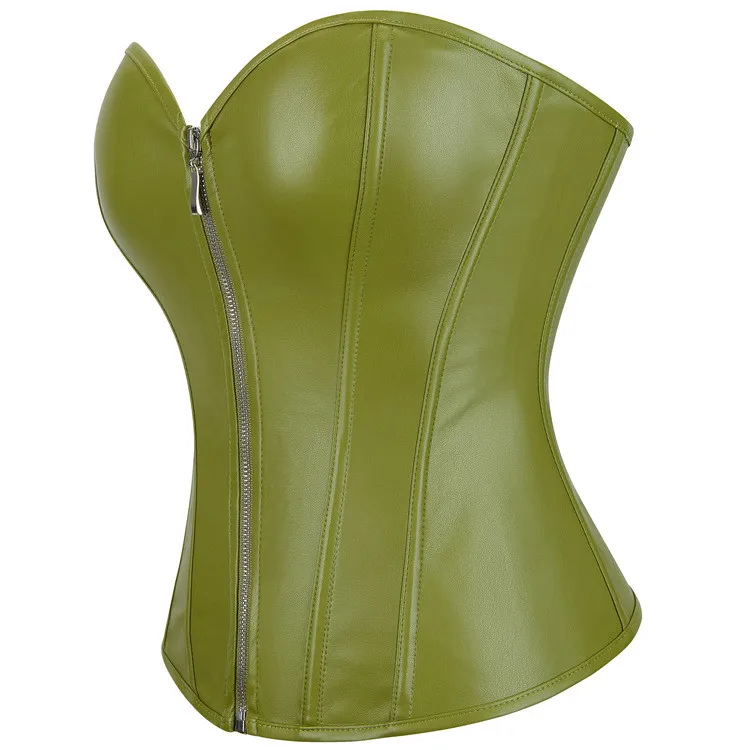 Women Gothic Zipper Underbust Corset Waist Trainer Slimming Bustiers Lingerie Shapewear Bones Basques Body Shaper