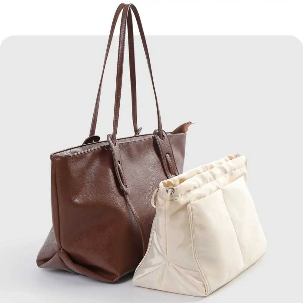 Simple Style Women's Handbag Multiple Compartments Lightweight Insert Bag Multifunctional Bag Organizer Storage Purpose